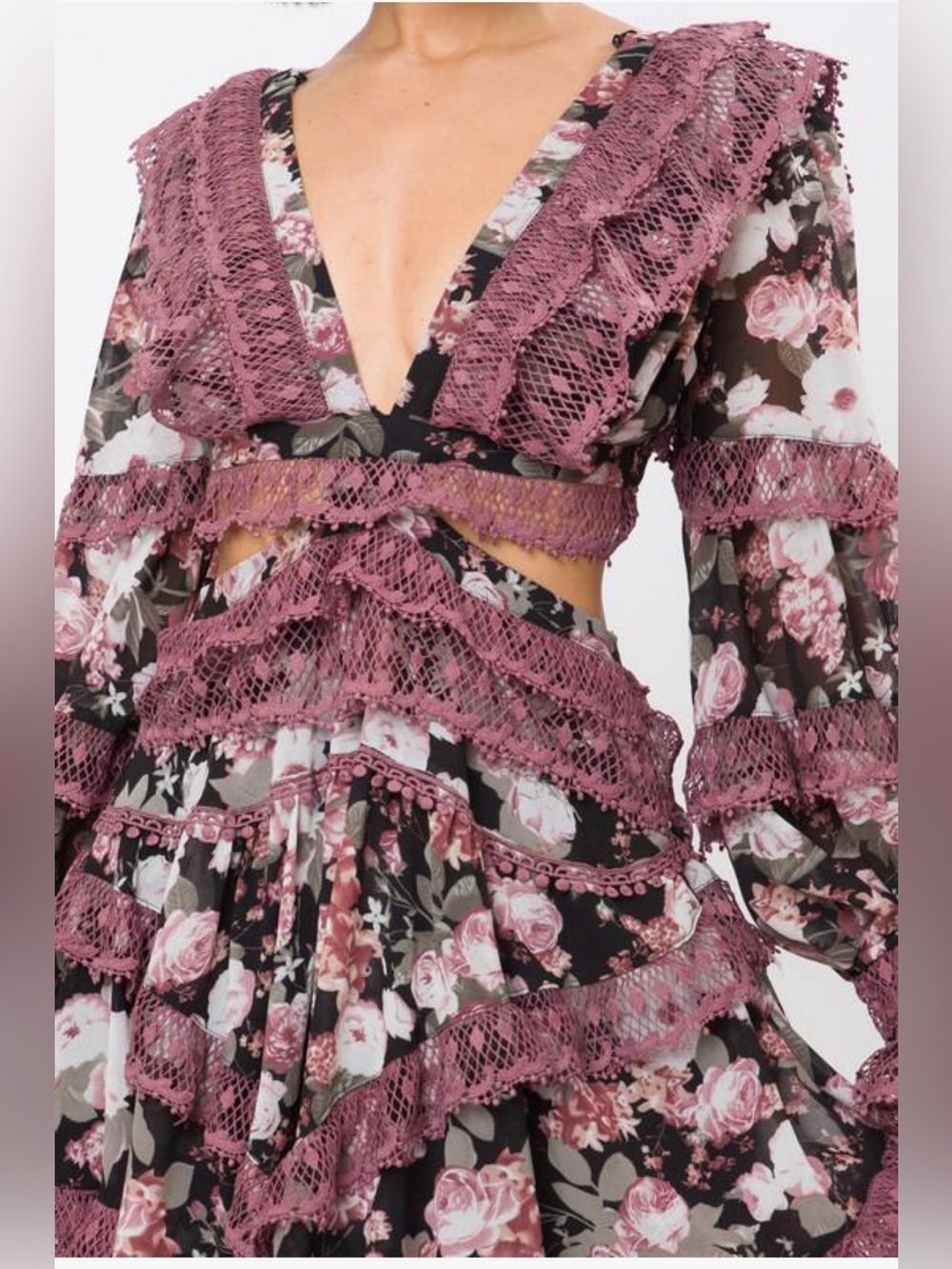 Rosabella Lace Bloom Mini Dress